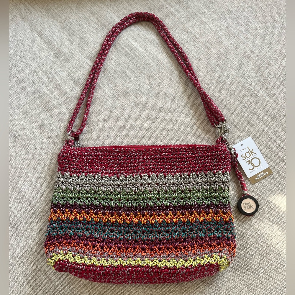 NWT The Sak Multicolor Gypsy Crochet Crossbody Bag.